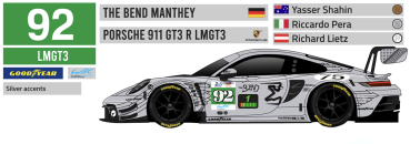 Decal Porsche 911 992 GT3 R Manthey Racing Grello Porsche #92 Lemans 24h 2026 FFSFD1019v09  All Scales